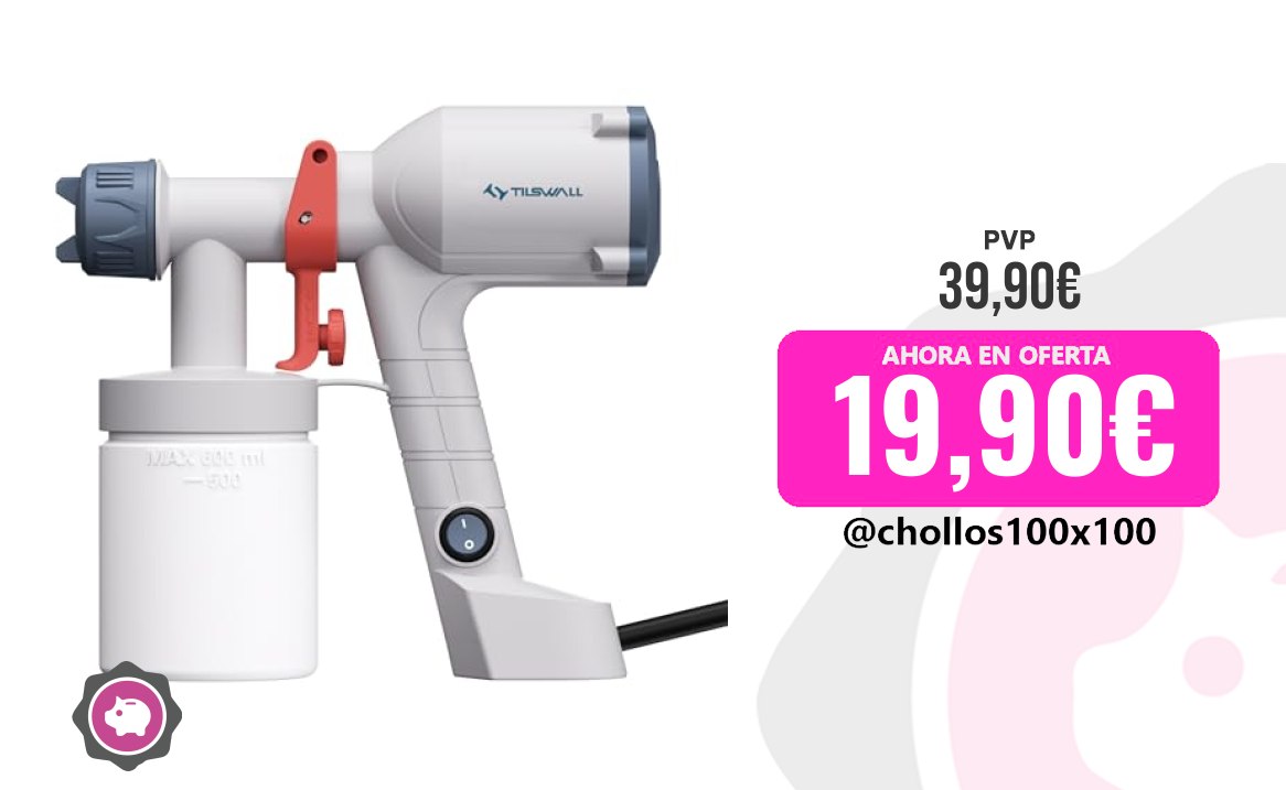 CUPONAZO y Jardín Tilswall Pistola de Pintura Electrica, Pulverizador de Pint