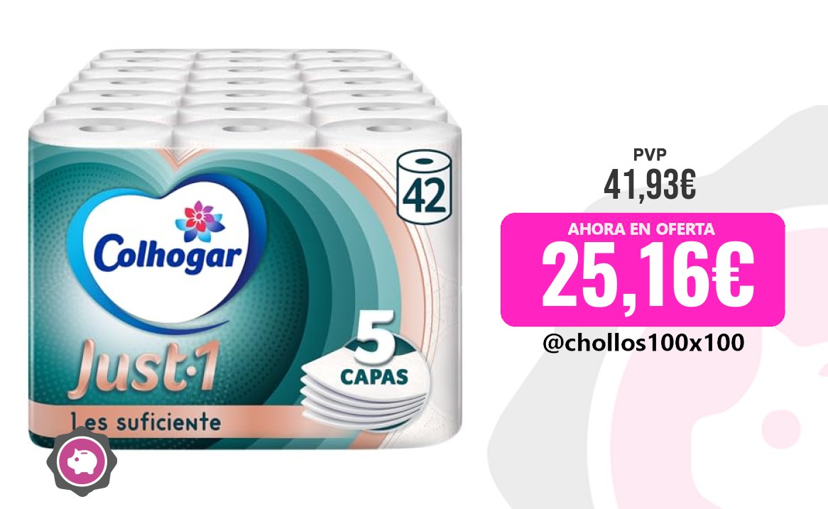 CUPONAZO Colhogar Just 1 x42 - Papel Higiénico Extra Absorbente - Paquete c