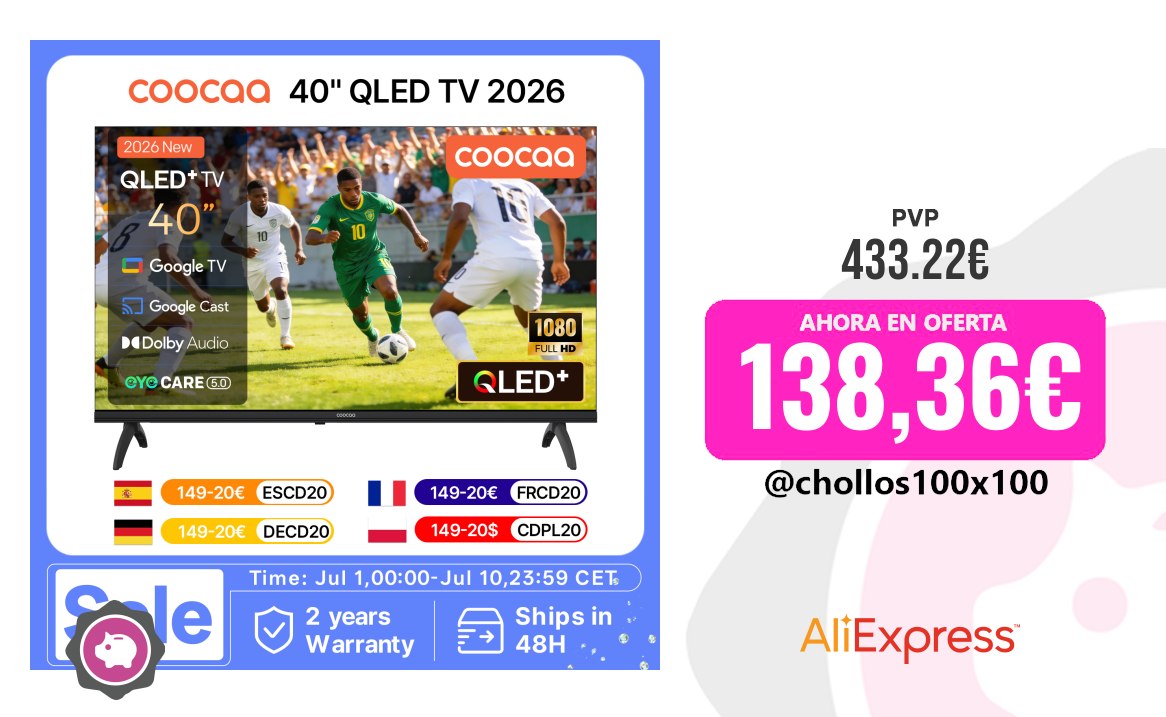 Coocaa Qled Coocaa TV Qled 40'', TV Full HD (1080P), Google TV Smart TV (Nue