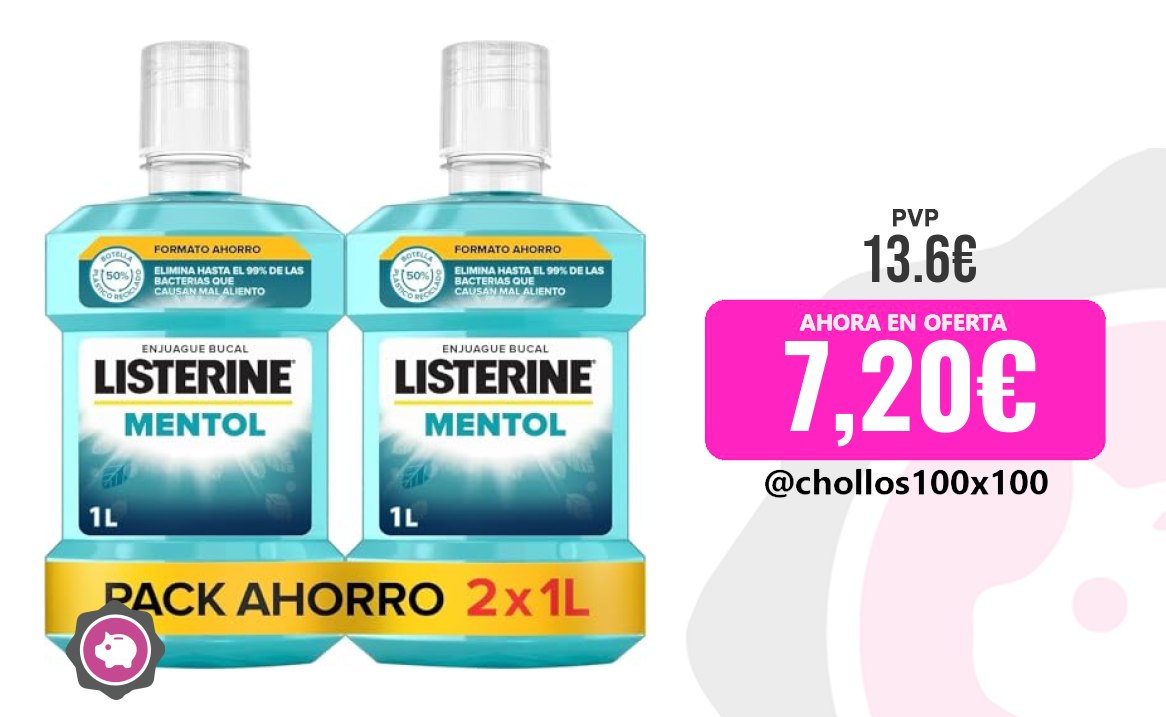 Listerine Mentol Listerine Mentol (Pack De 2 X 1 L), Enjuague Bucal