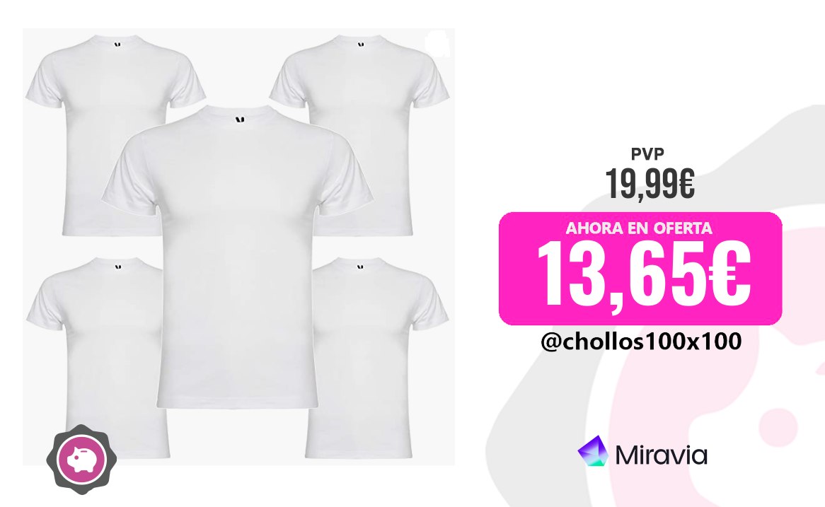 Camisetas Hombre Pack 5 Camisetas Blancas Hombre Traineando 150 Galga Fina Co