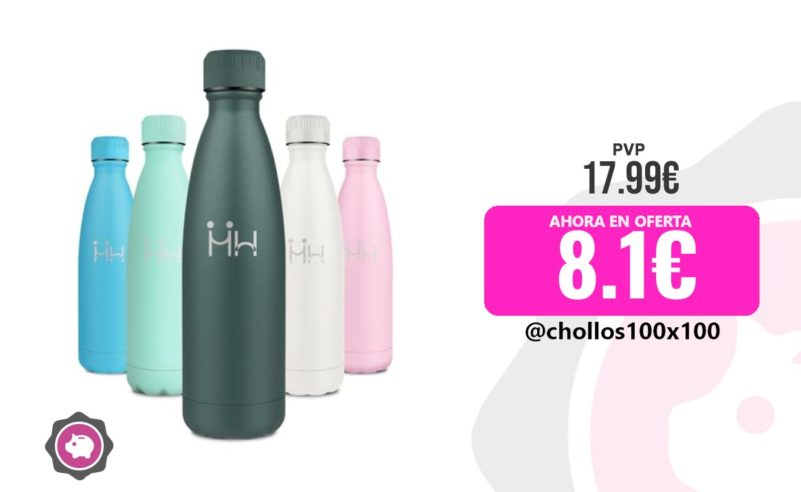 Botella Térmica Botella Termica 500Ml, Reutilizable, Cantimplora Acero