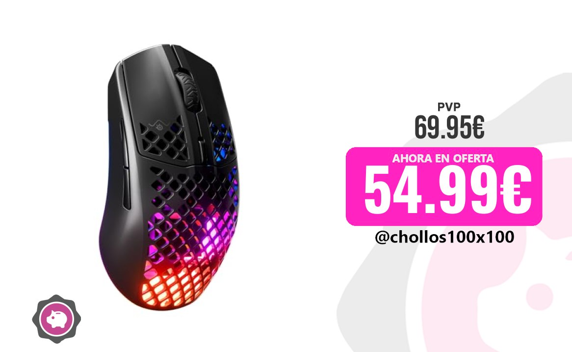 Aerox Inalámbrico Personal Steelseries Aerox 3 Wireless Onyx - Rat