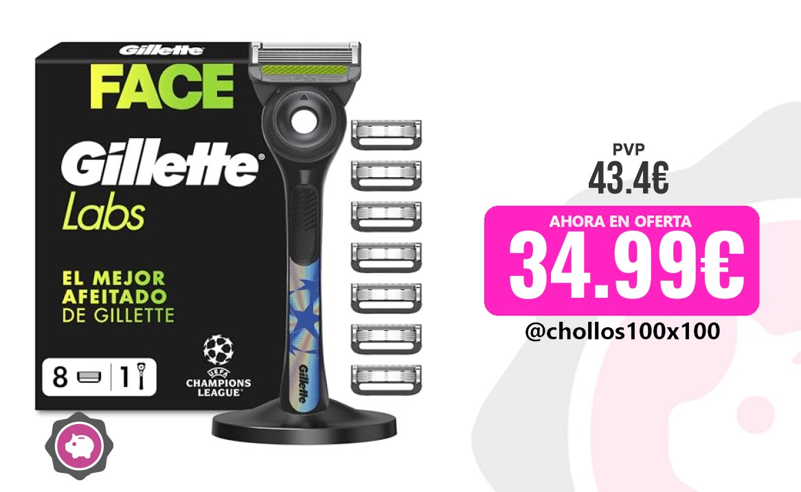 Gillette Labs Gillettelabs Maquinilla De Afeitar Hombre Con 8 Cuchi