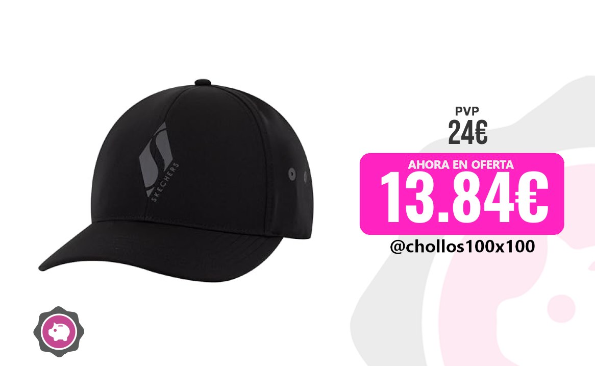 Skechers Gorra Skechers Diamond S Stretch Fit Hat Para Hombre, Negro Int