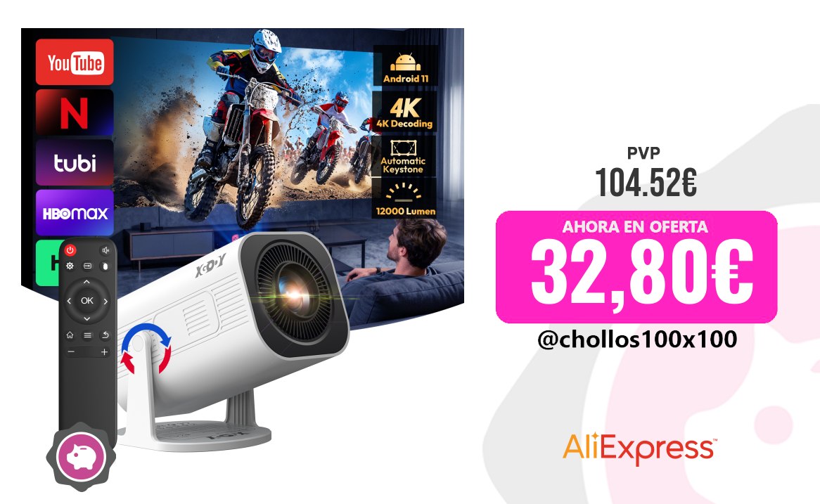 Proyector Portátil *Xgody Gimbal 3 Pro Proyector 4K Wifi6 Android Mini Beam