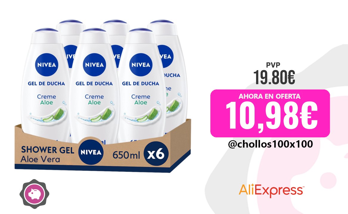 Nivea Aloe Nivea Pack Ahorro Shower Gel Aloe Vera 6 X 650Ml Pack Ahorro