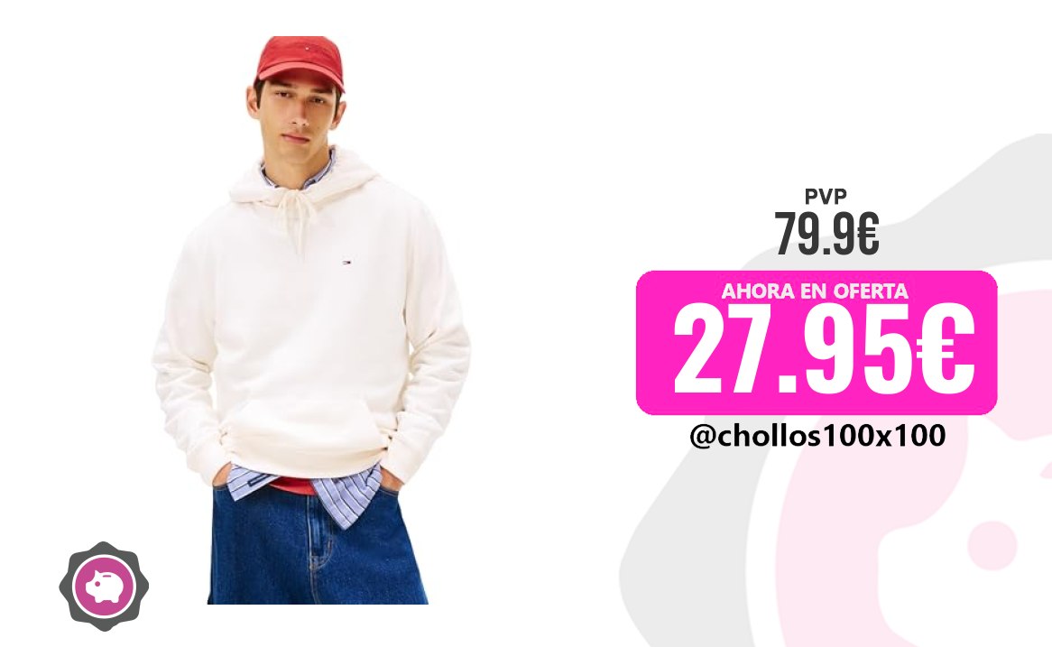 Sudadera Tommy Tommy Jeans Sudadera Hombre Regular Fit Flag Fleece Hoodi