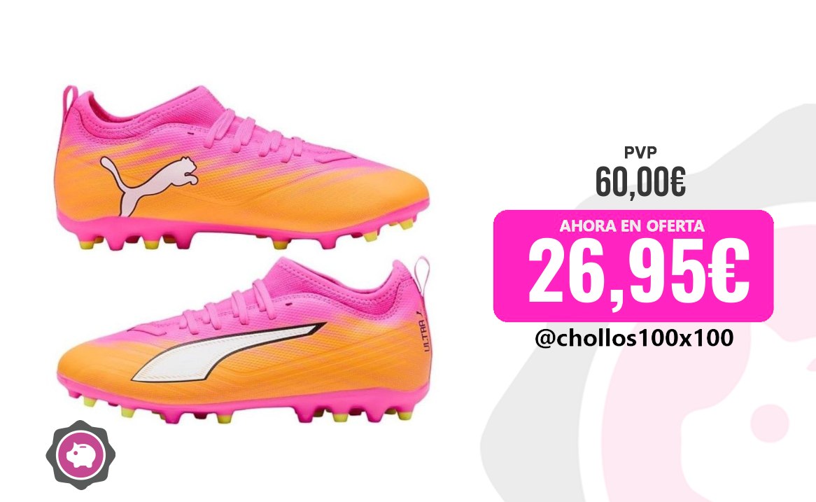 Puma Ultra 6 Match Mg Jr - Tenis De Fútbol, Color Rosa Venenoso, Bla oferta descuento
