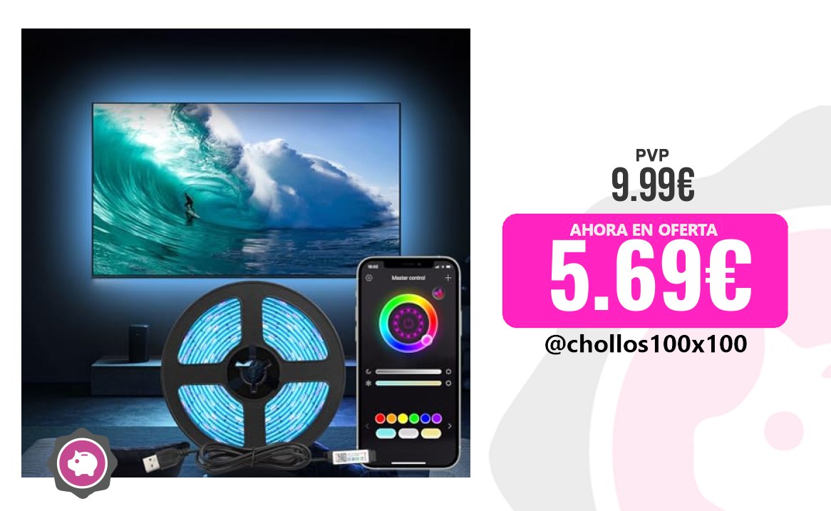 Tira LED Diyife Tira LED TV, [Inteligente/Bluetooth Control De App] LED