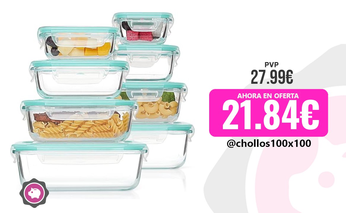 Recipientes Cristal Vtopmart Set De 8 Unidades Recipientes De Cristal Pa