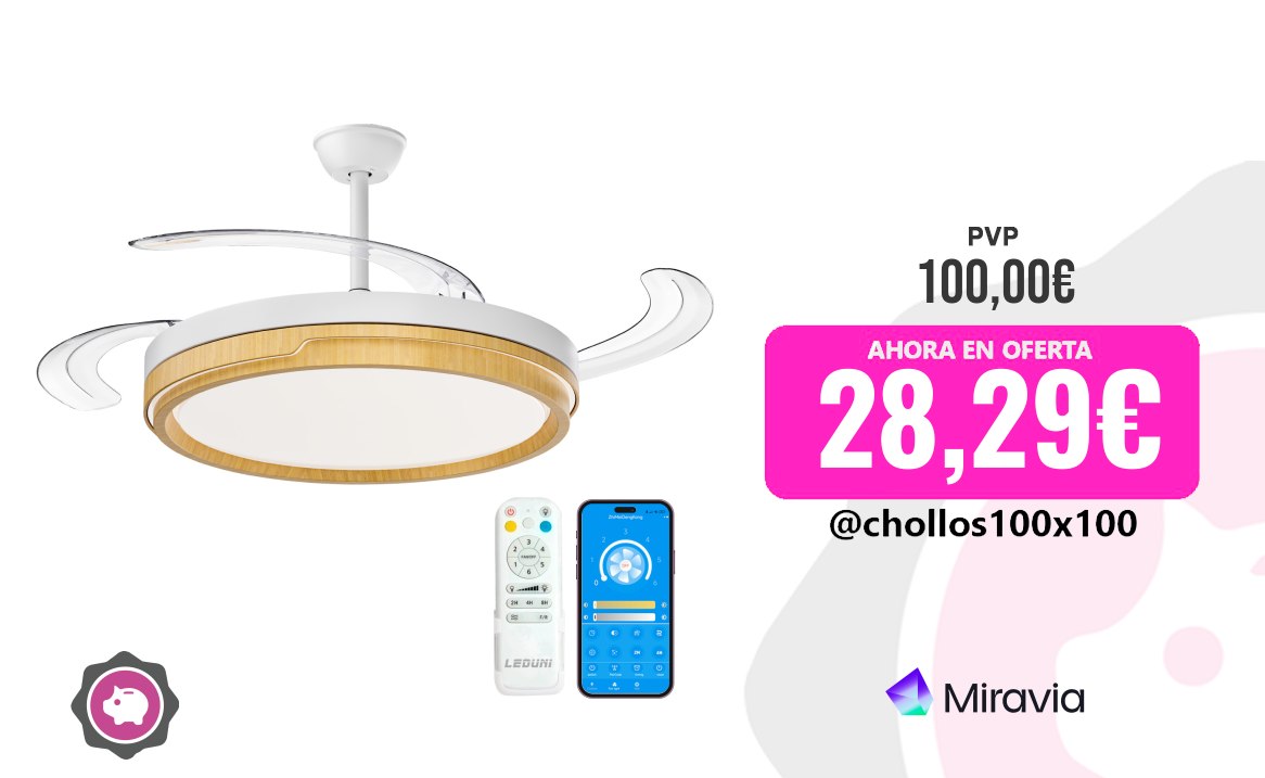 Ventilador Retráctil Ostarkdom 96W Ventilador De Techo Retráctil Con Luz Le