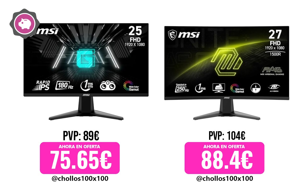 Chollazos Monitores Msi Msi G255F - Monitor Gaming De 24.5", FHD (1920X1080), 180 Hz / 1M