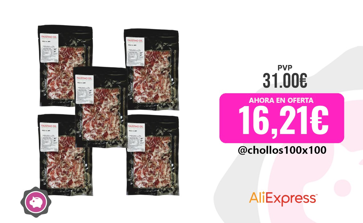 Jamón Ibérico Virutas De Jamón Ibérico Cebo 1Kg - 5 Unidades De 200G - L