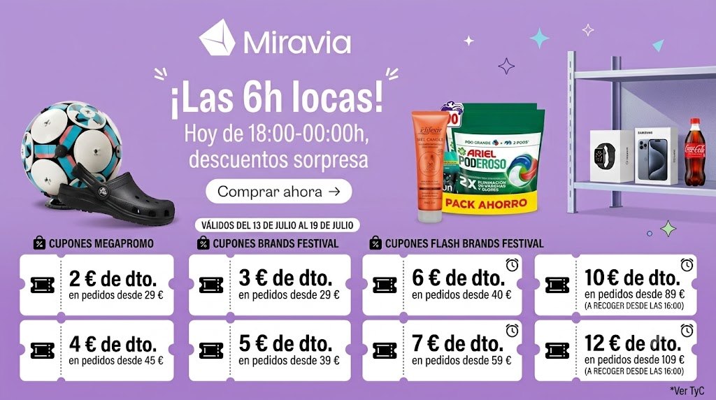 Festival De Marcas Miravia Inicia Una Nueva Promo En Miravia Con 6 Horas Locas De Autén
