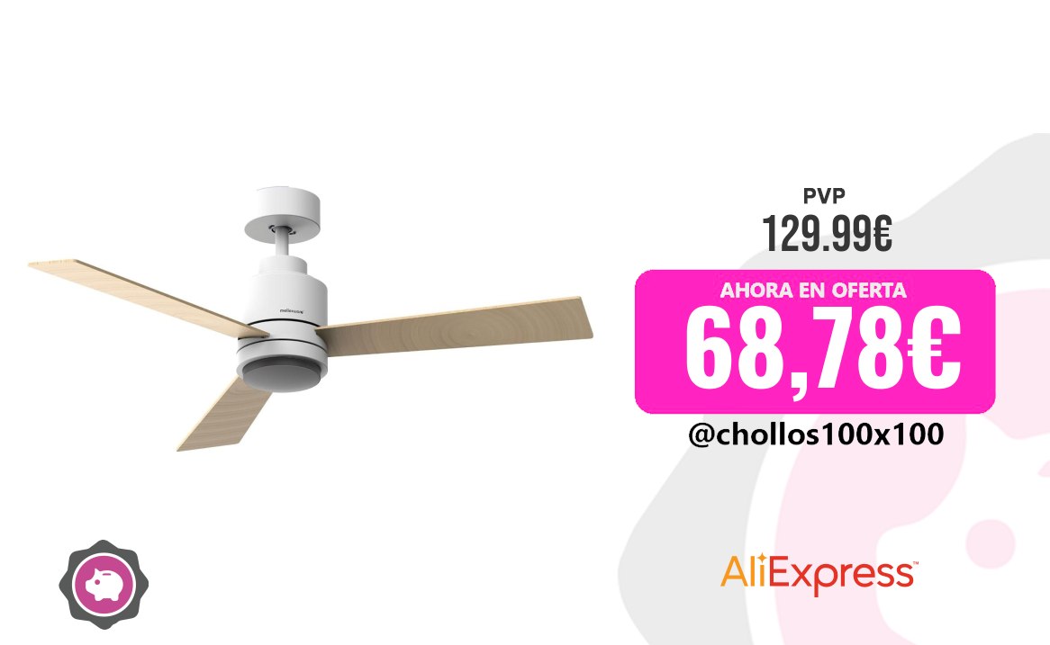 Ventilador Techo Mellerware - Ventilador De Techo Con Luz Brizy Bright Core