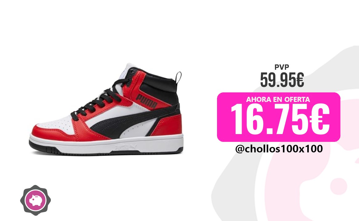Puma Rebound Puma Unisex Kids Rebound V6 Mid Jr Zapatillas, Puma Whit