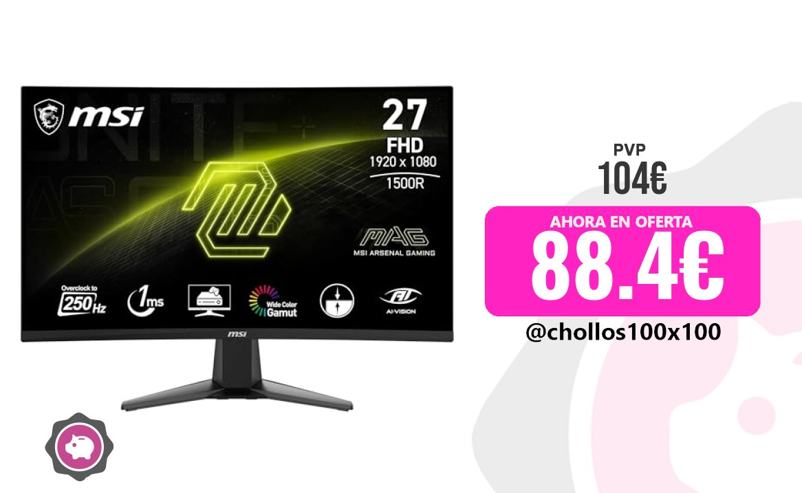 Monitor Gaming Personal Msi Mag 27C6F Monitor Curvo Gaming FHD De 2