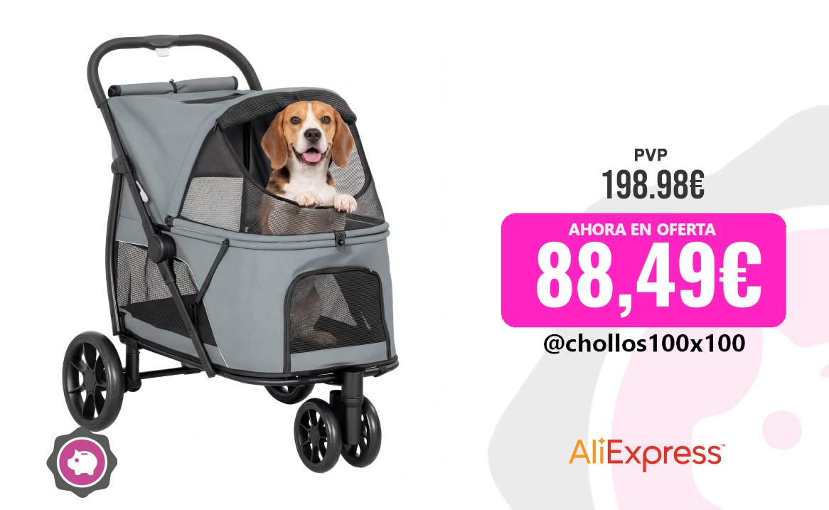 Carrito Perros Pawhut Carrito Para Perros Plegable Con 3 Ruedas Ventanas De