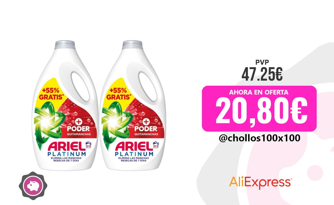 Ariel Líquido Ariel Detergente Lavadora Liquido, 32+18= 50 Lavados O (32+18