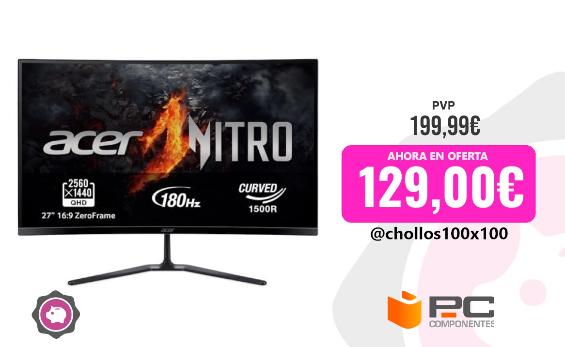 Acer Nitro Monitor Acer Gaming Nitro Ed270U S3 27" LED Va Qhd 180Hz 1Ms F