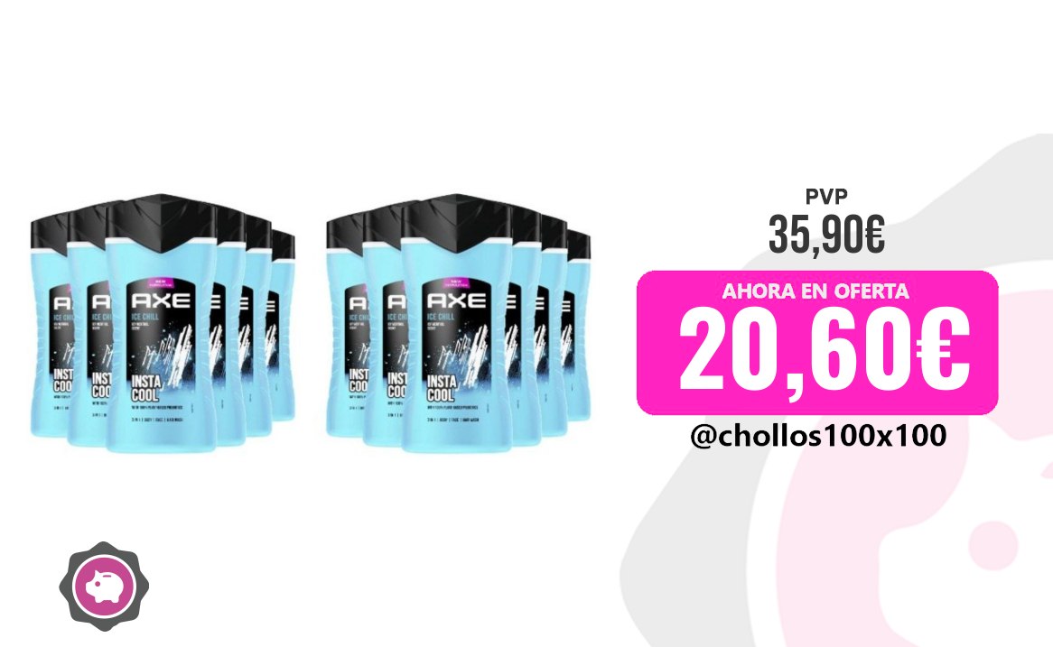 Axe Axe Ice Chill - Gel De Ducha, 2 Packs 400 Ml X 6 Unidades (12 Uni
