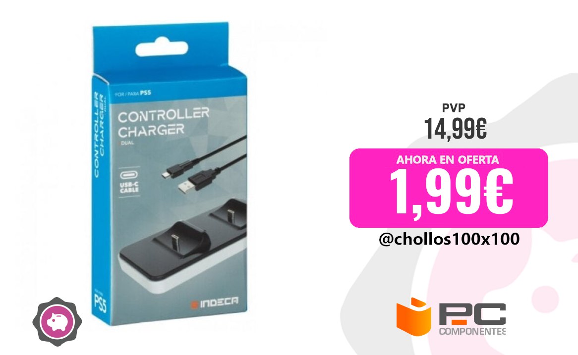 Cargador Dual Indeca Cargador Dual Para Mandos PS5 Cargador Dual Para