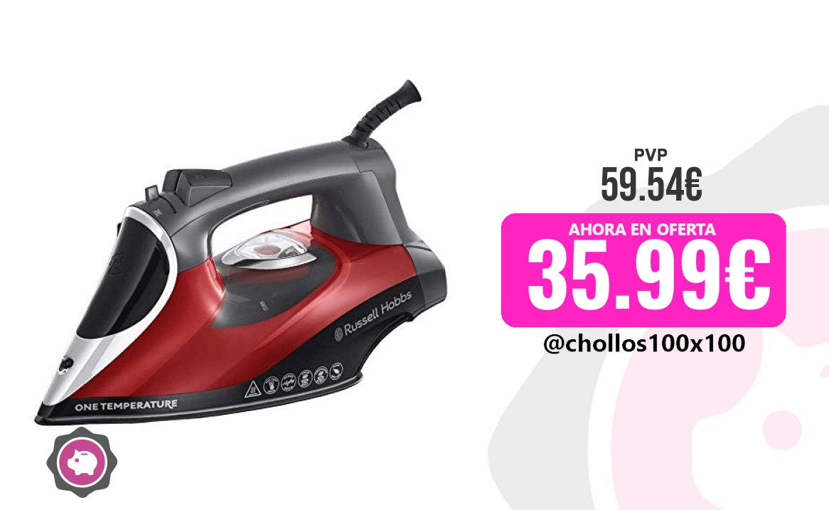 Plancha One Russell Hobbs Plancha De Ropa One Temp - 2600 W, Suela De