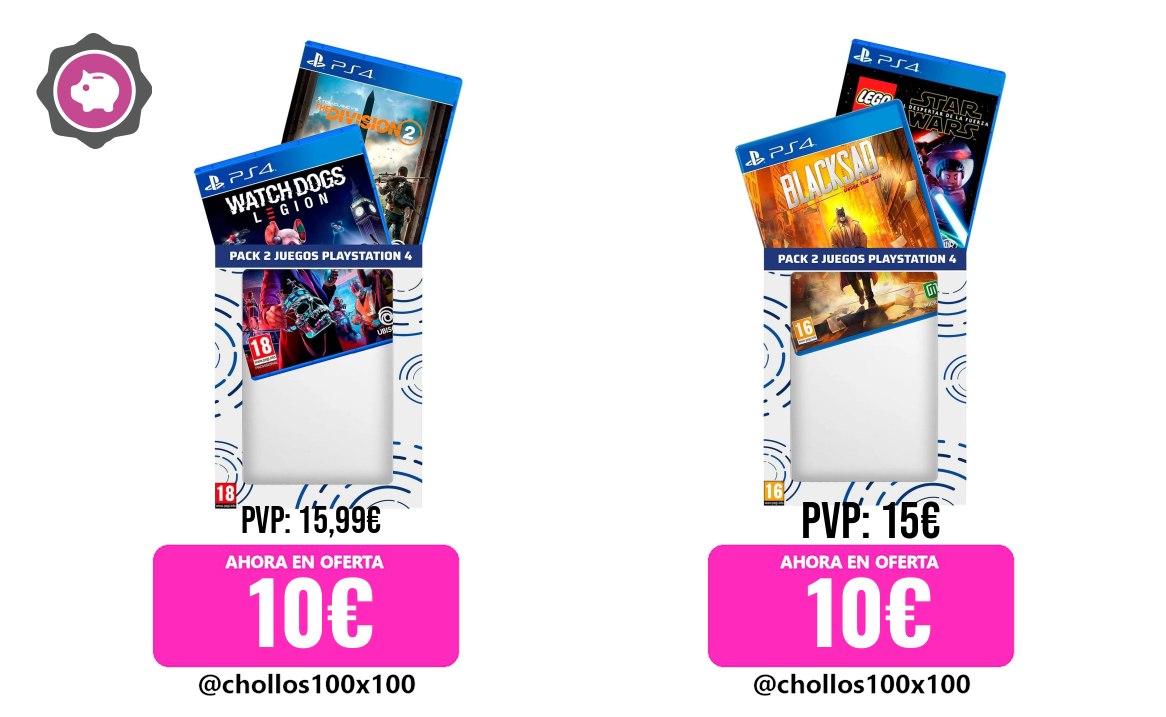 Chollazos Para PS4 PS4 Pack 2 Juegos: The Division 2 + Watch Dogs: Legion