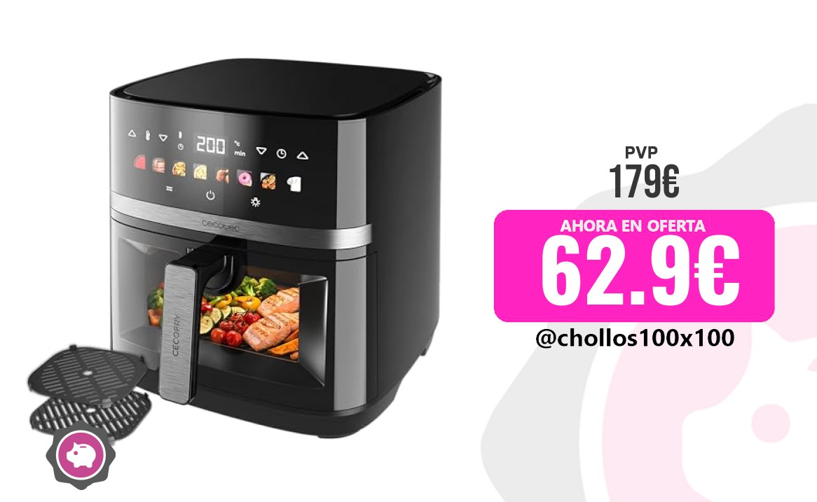 Freidora Cecotec Cecotec Freidora De Aire 8L Con Doble Grill Cecofry&G