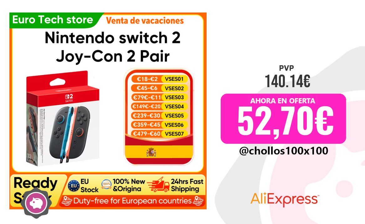 Nintendo Switch Nintendo Switch 2 Joy-Con 2 Pares - Azul Claro/Rojo Claro Co