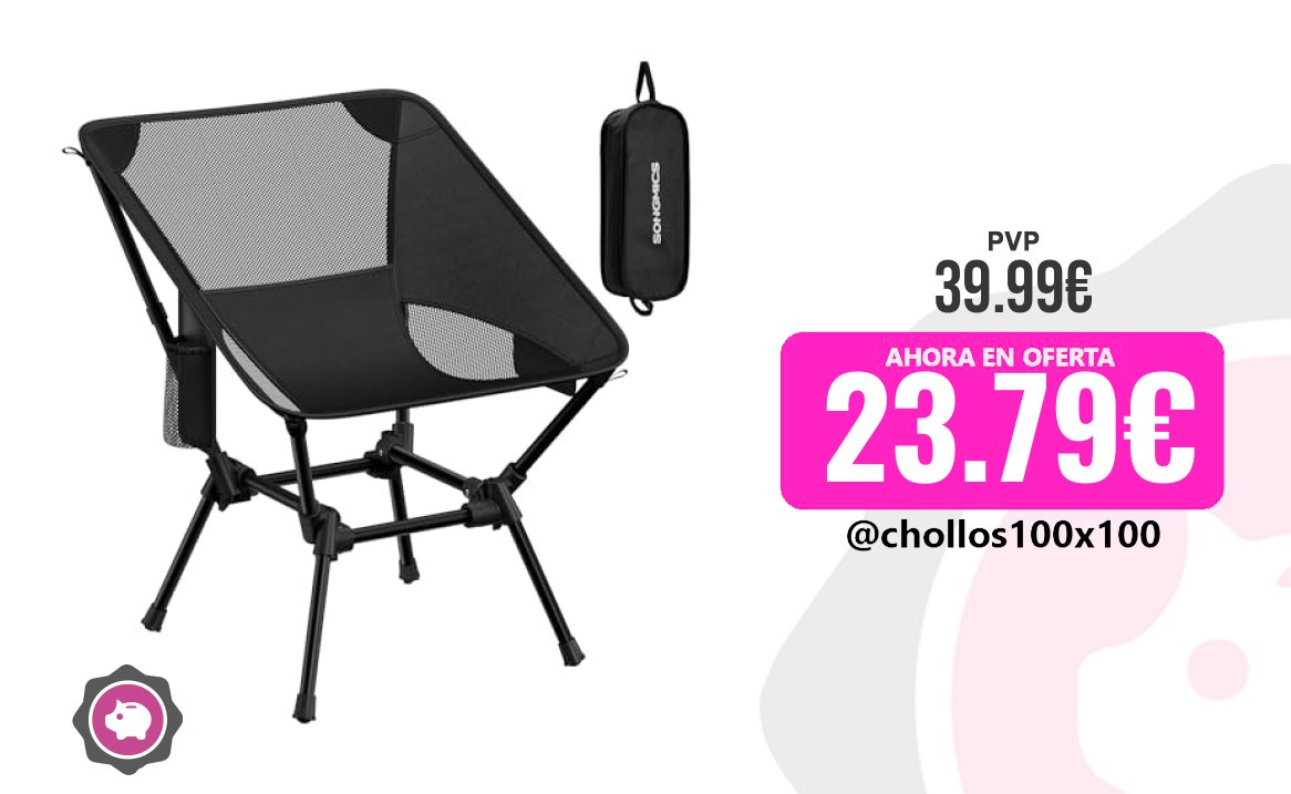Silla Camping Songmics Silla De Camping Con Respaldo Bajo, Silla De E