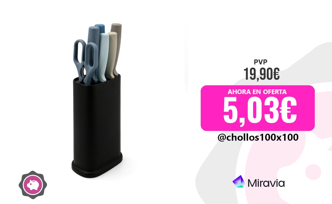 Quid Ozon Quid Ozon Tacoma Con Cuchillos Y Tijera 21X13X8Cm Negro Quid Ozo