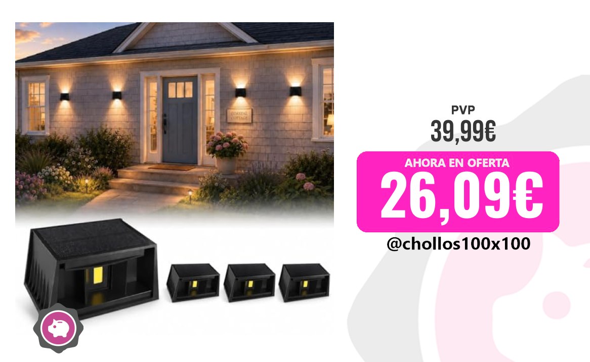 Aplique Solar T-Sun 4 Piezas Aplique Solar De Pared Exterior 3000K Moder