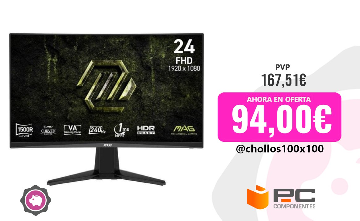 Monitor Curvo Monitor Msi Mag 245C X24 23,6" Fullhd 240Hz Va Curvo Hdr10