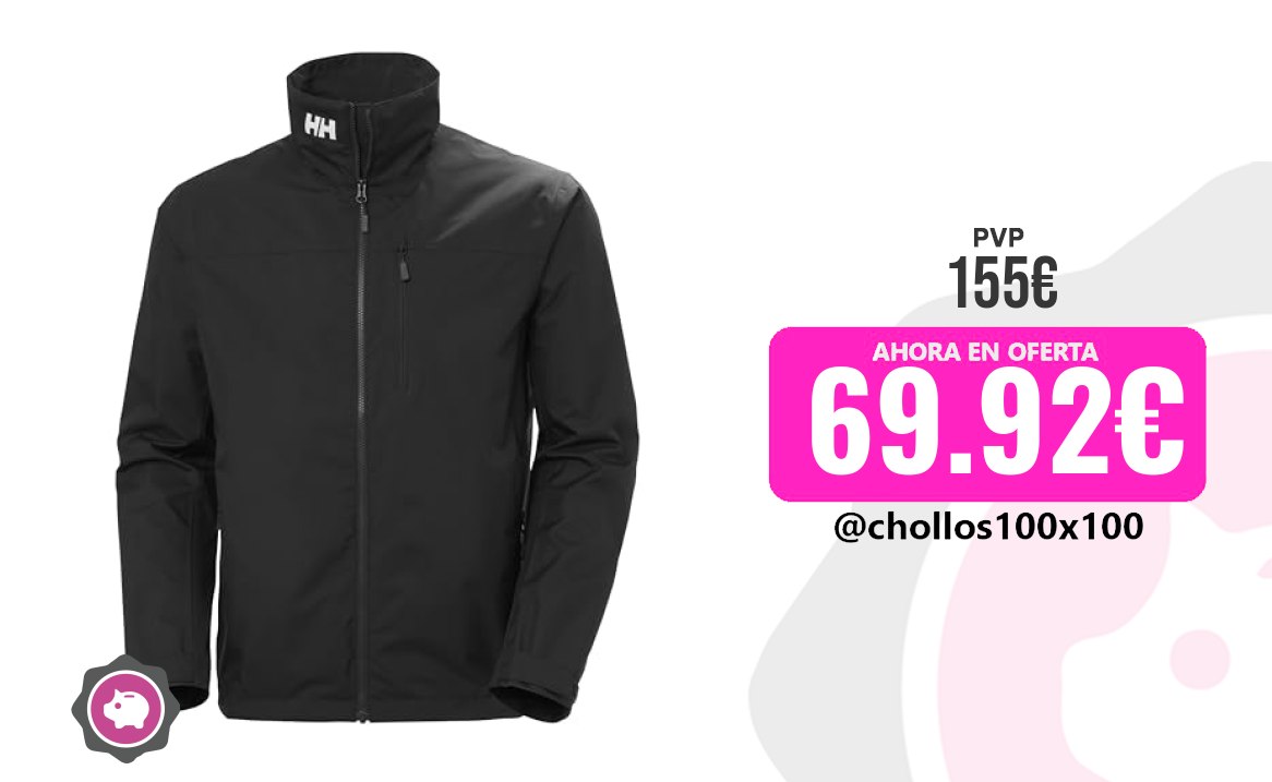 Chaqueta Crew Helly Hansen Hombres Chaqueta Crew 2.0, Negro, L C