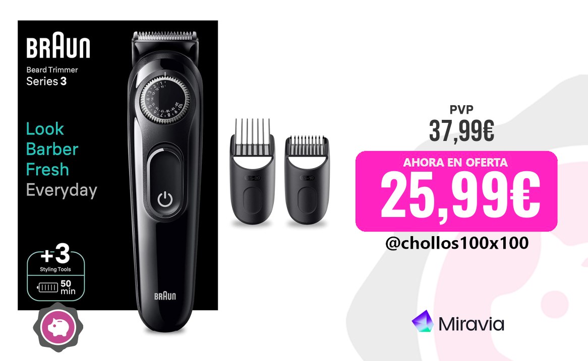 Braun Recortadora Braun Series 3, Recortadora De Barba Para Hombre. Producto