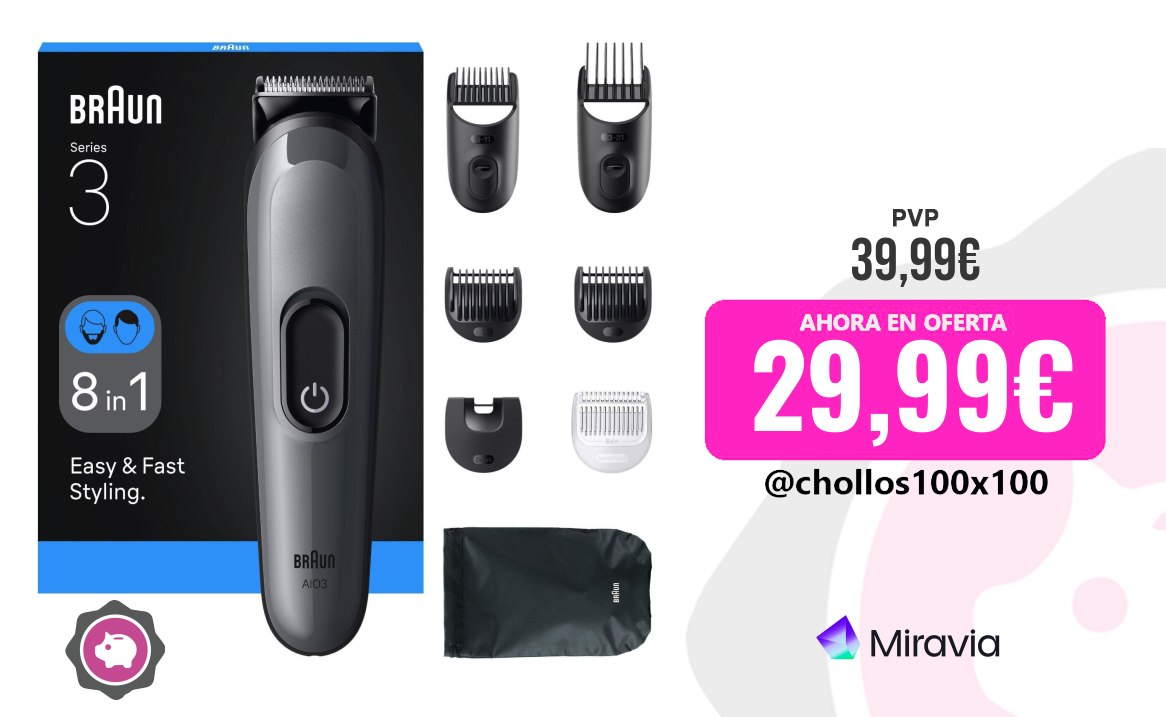 Braun Cortapelos Braun Series 3 Cortapelos All-In-One, Kit Para Arreglar El C