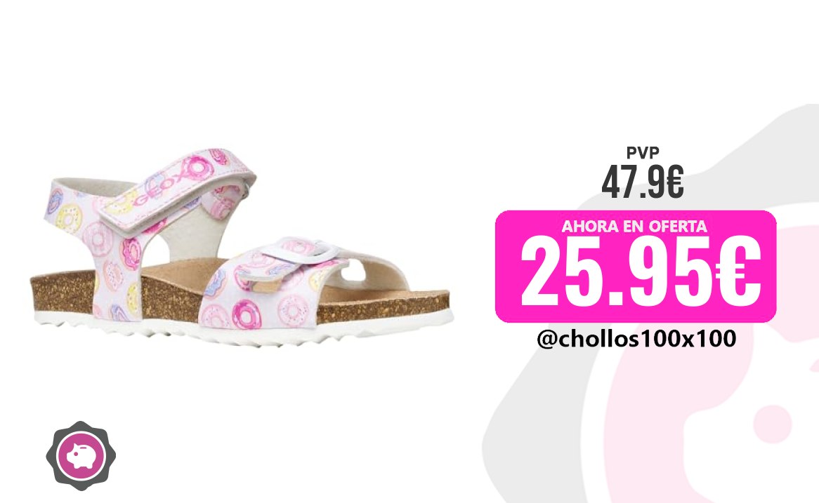 Geox Adriel Geox J Adriel Girl C, Sandalias Niñas, White Dk Fucsia