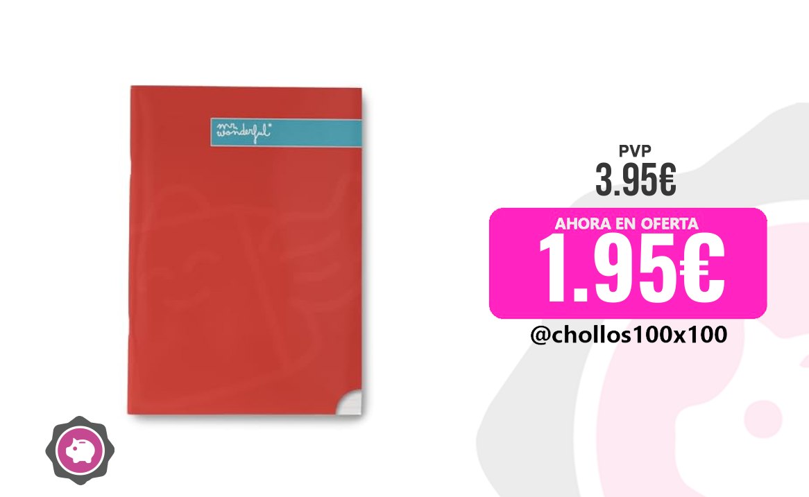 Libreta Roja De Oficina Mr. Wonderful - Libreta A4 Roja - Hojas Raya