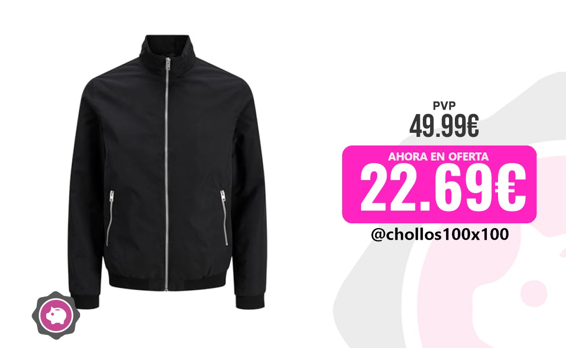 Cazadora Hombre Jack & Jones Cazadora Para Hombre, Negro (Black Black)