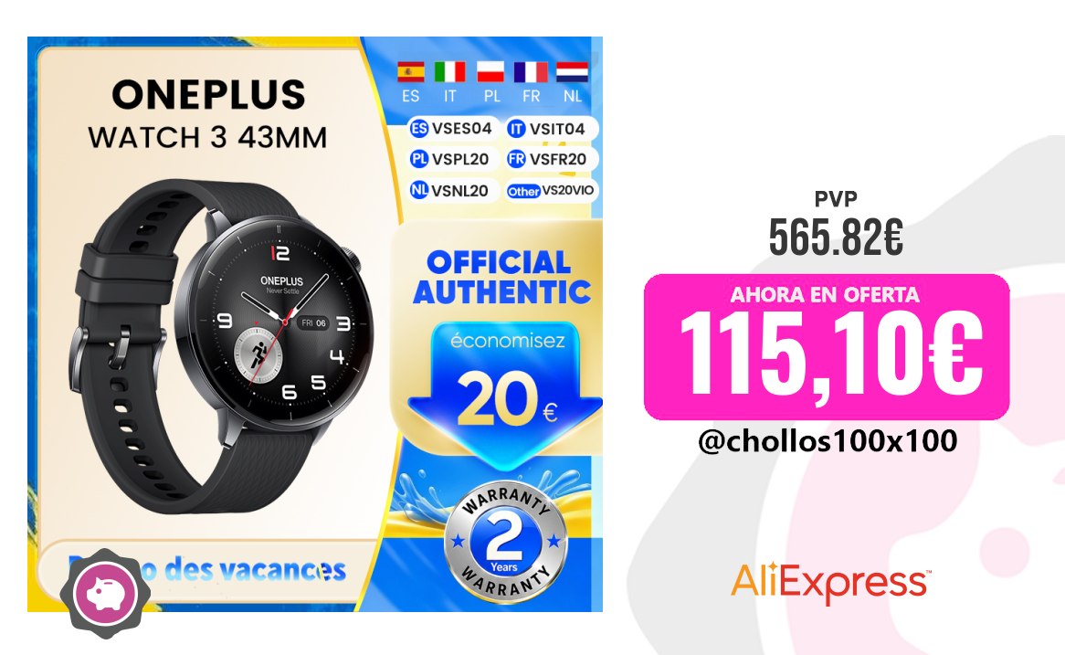 Oneplus Watch Versión Global Del Reloj Inteligente Oneplus Watch 3 De 43 Mm