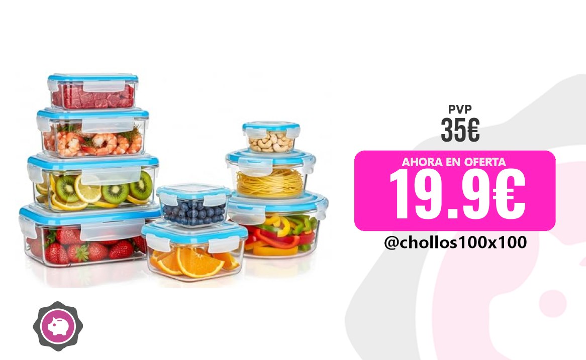 Recipientes Vidrio Kichly - Recipientes De Vidrio Para Alimentos - Paque