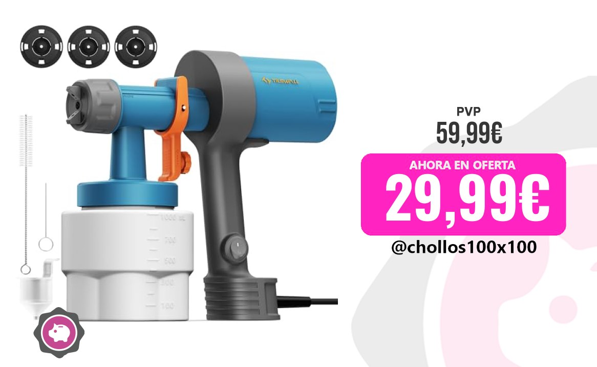 CUPONAZO y Jardín Tilswall Shark 600 Pistola de Pintura, Pulverizador de Pint oferta descuento