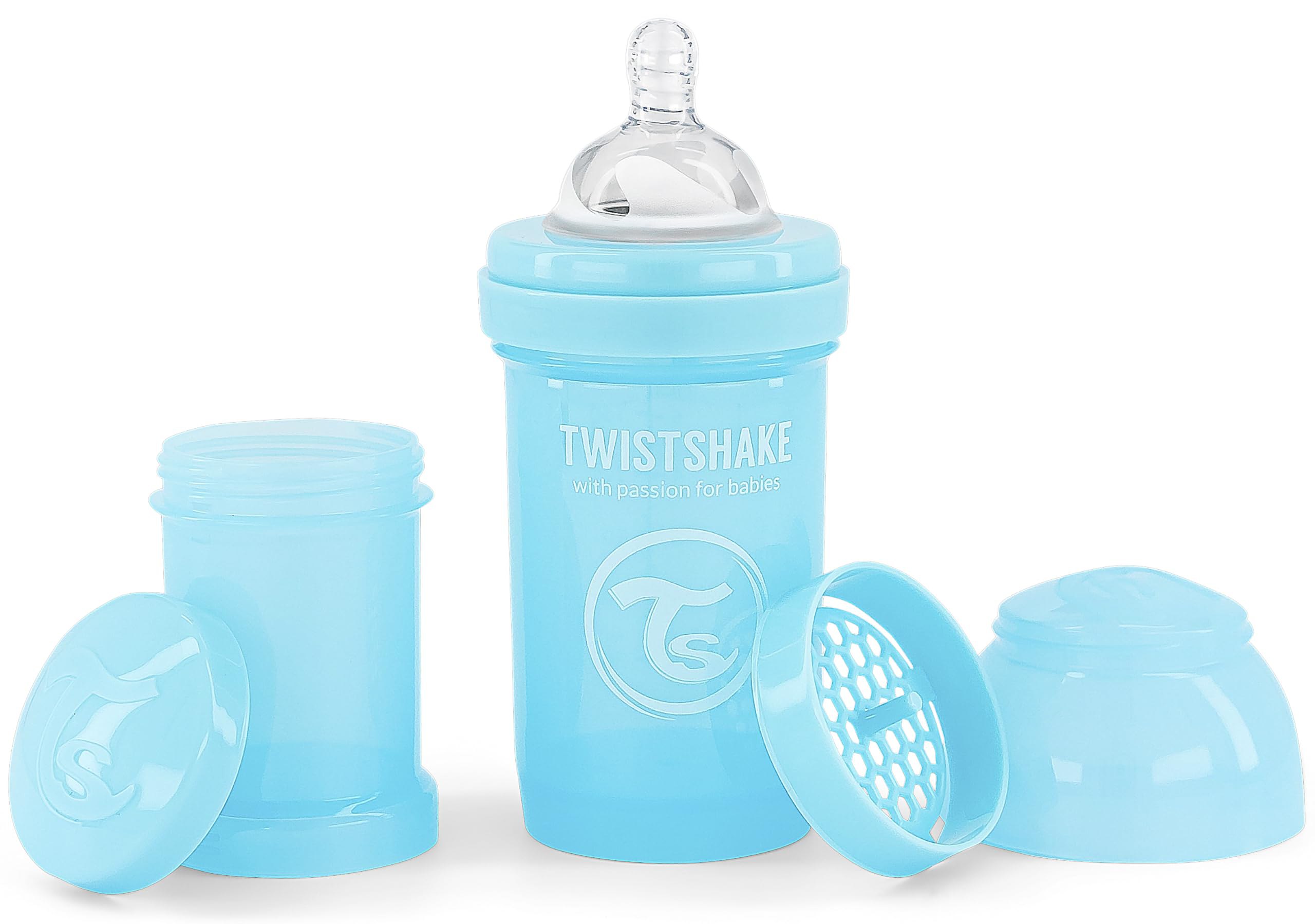 Twistshake Biberón Anti-cólicos con Tetina Flujo Lento de Silicona para Bebés