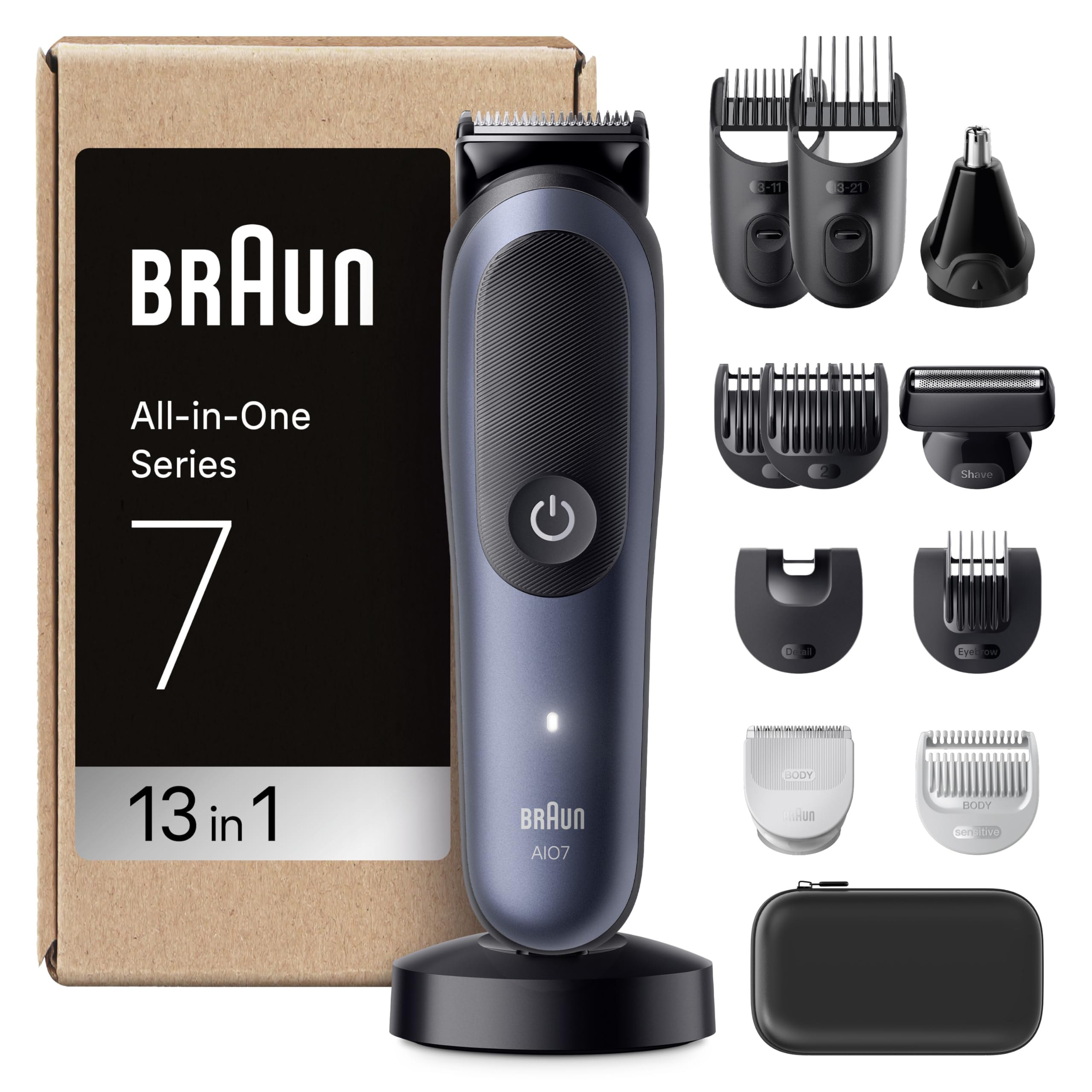 Braun Recortadora Todo En Uno Series 7 AIO7565, Kit De Styling 13en1 Para Barba, Pelo, Orejas, Na