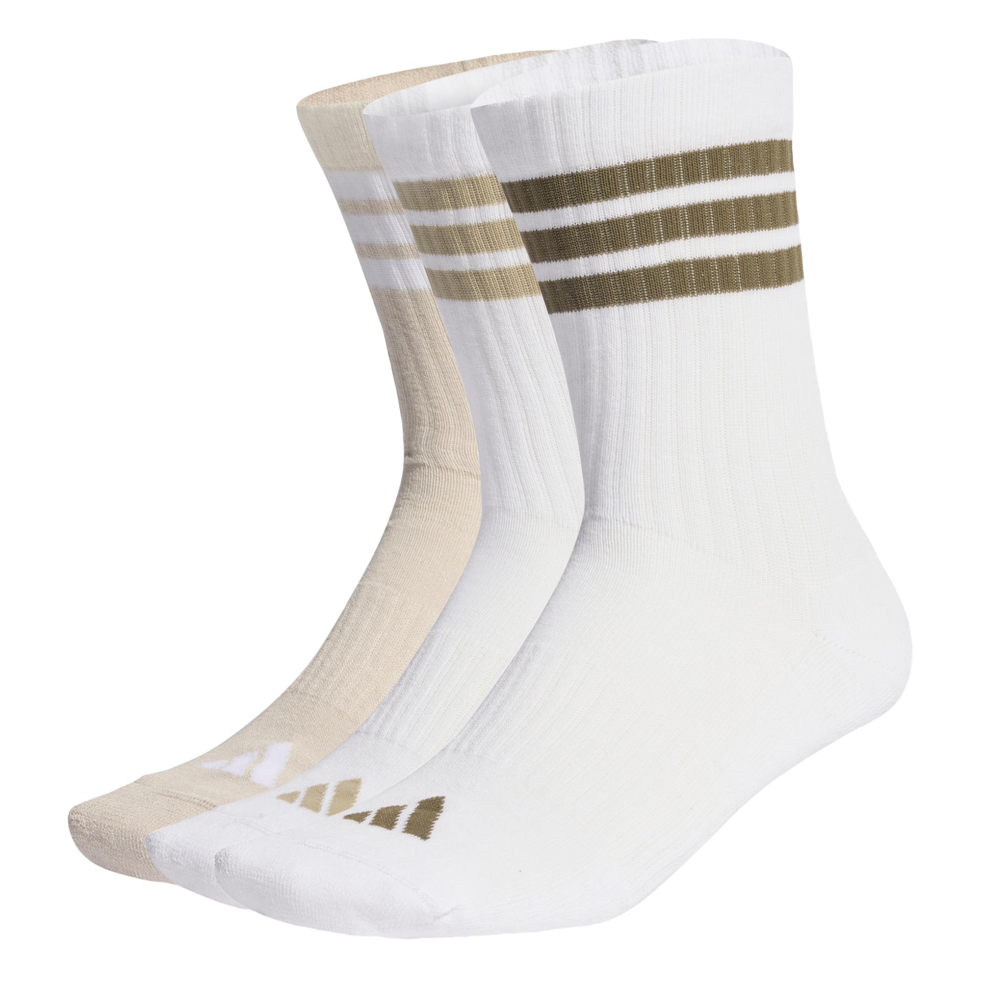 Adidas Unisex Adulto 3Stripes Cushioned Sportswear Crew Socks 3 Pair Pack, White/Wonder Alumina/O