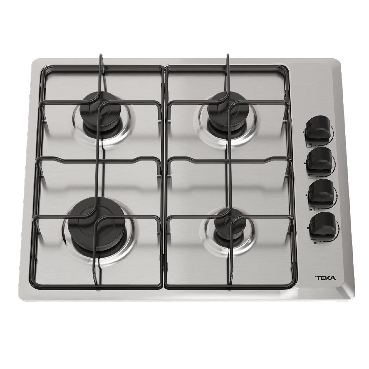 TEKA Placa de Gas Butano, 60 cm, 4 Fuegos, Mandos Ergonómicos, Seguridad Termopar, Parrillas Esm