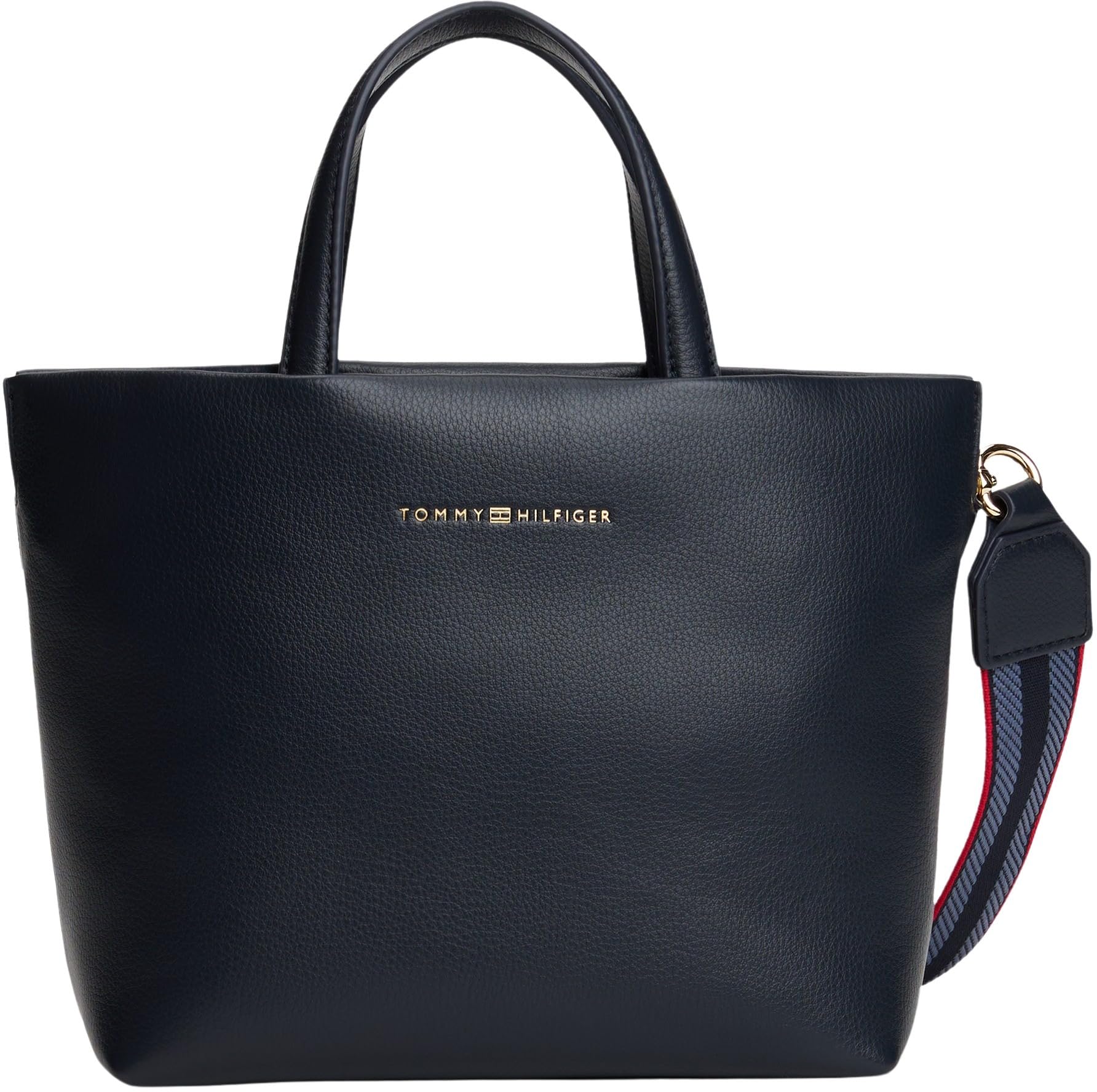 Tommy Hilfiger Th Logotape Mini Tote Aw0Aw17694 - Bolso Tote Para Mujer, Color Azul (Space Blue)