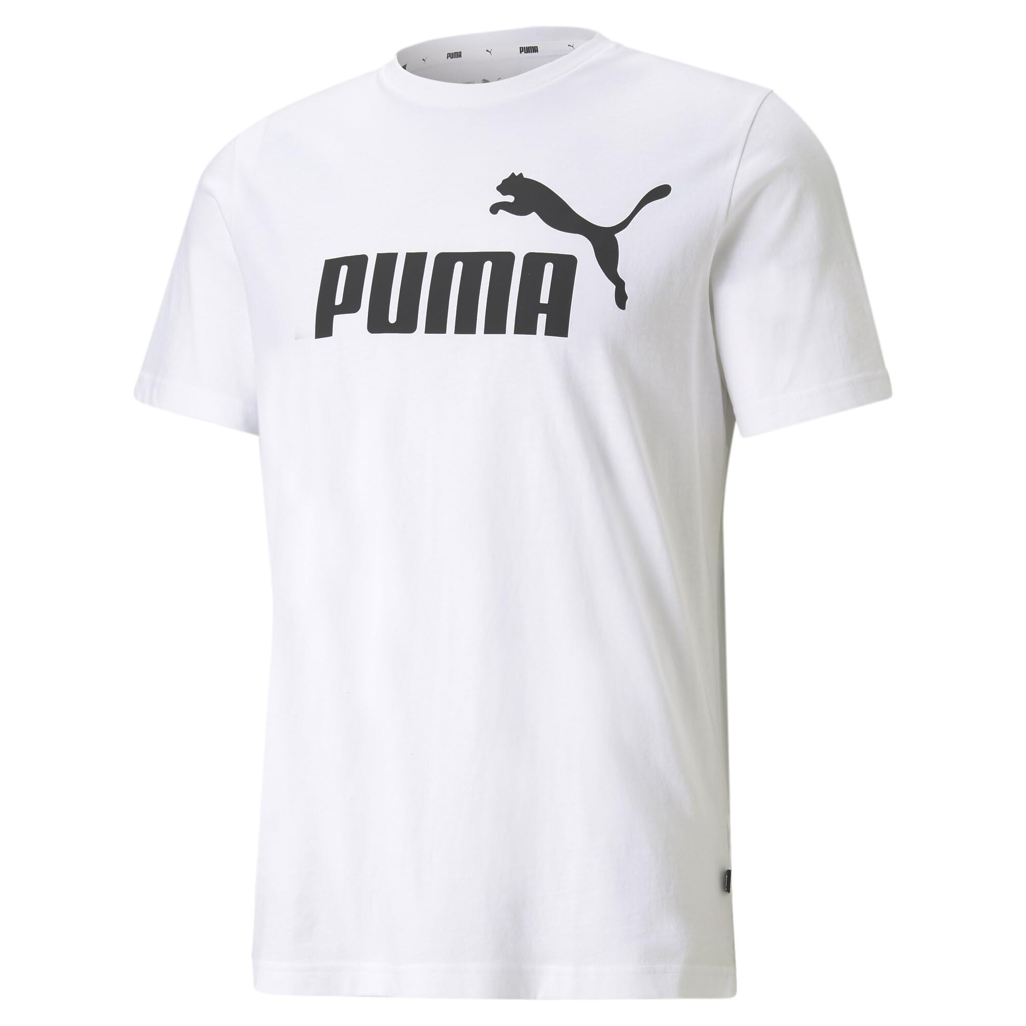Puma Ess Logo Tee Camiseta de Deporte, White, M Hombre